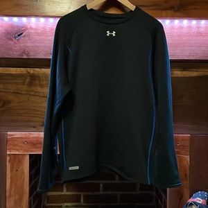 Under Armour black with royal blue stitching, size XL long sleeve thermal top